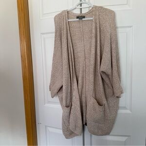Cozy Open-Front Women's Cardigan Sweater - Beige